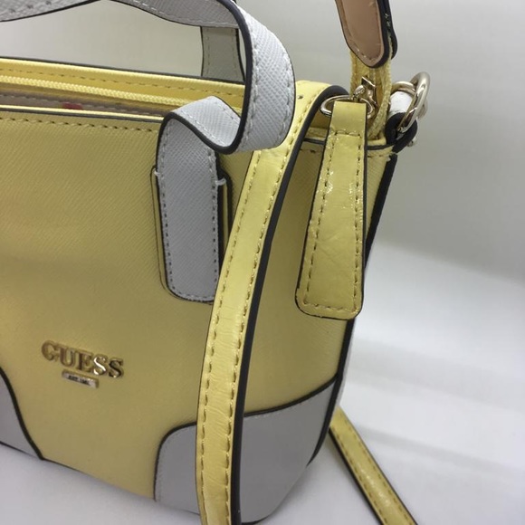 Yellow and White Guess Mini Crossbody Bag - Picture 5 of 16